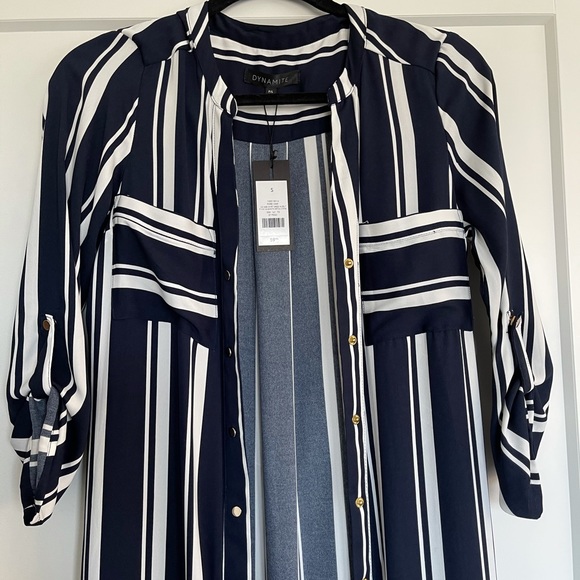 NWT Dynamite Shirt dress with tie belt - Picture 3 of 11